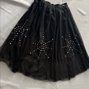Guess Black Tulle Starry Skirt with lining. Size 16.